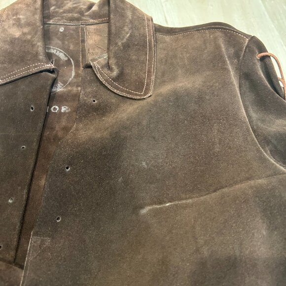 Womens By Excelsior Dark Chocolate Brown Suede Made in Spain Vintage Jacket S - Picture 8 of 11